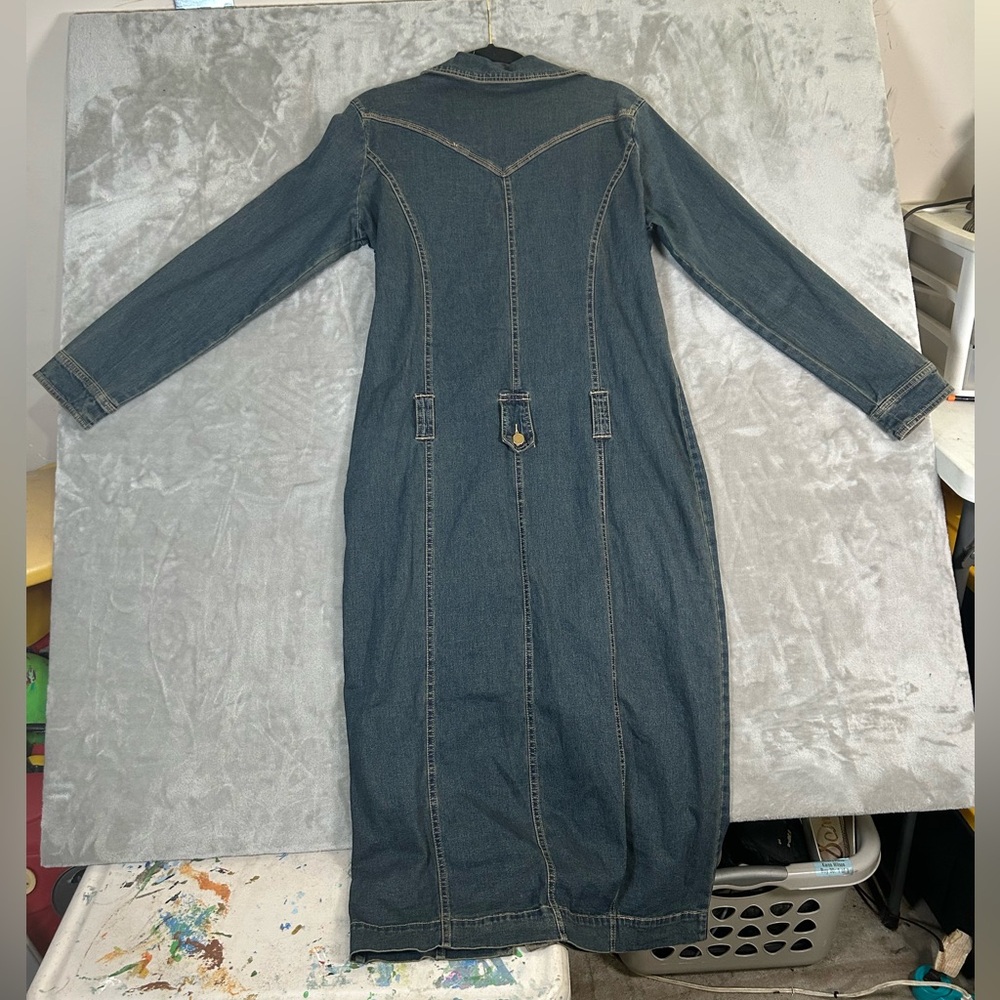 Vintage Forenza v- neck denim maxi dress - Picture 9 of 11